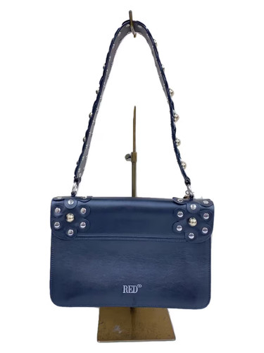 RED VALENTINO Leather Shoulder Bag Black Flower Puzzle Bag