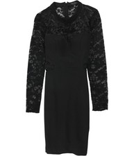 GUESS Womens Lace Illusion Sheath Dress, blk, 6