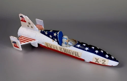 Vintage 1970’s Evel Knievel X‑2 Sky Cycle 4.5” Diecast Toy-Ideal Toys, Hong Kong