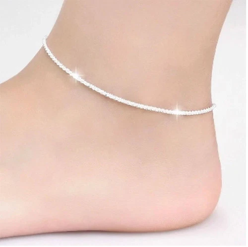 Silver Ankle Bracelet Women 925 Sterling Silver Anklet Foot Jewelry Chain