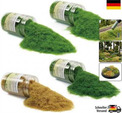 Evemodel 4 Flaschen*300ml 8mm Streugras Wiese Static Grass Powder Modellbahn Lay