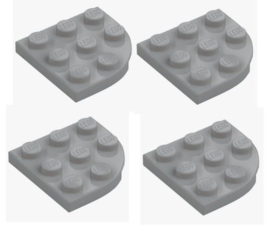 LEGO  4x Platte 3x3 Halbrund Medium Stone Grey | 30357 | 4645412 | MOC Bauplatte