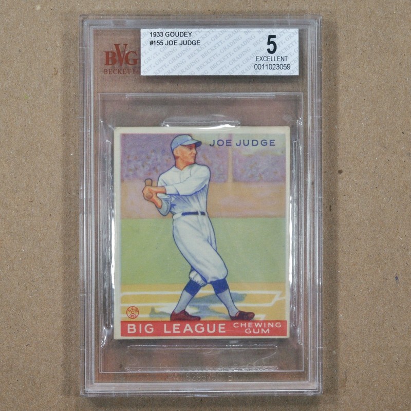 1933 Goudey #155 Joe Judge BVG 5 EX - Big League Chewing Gum