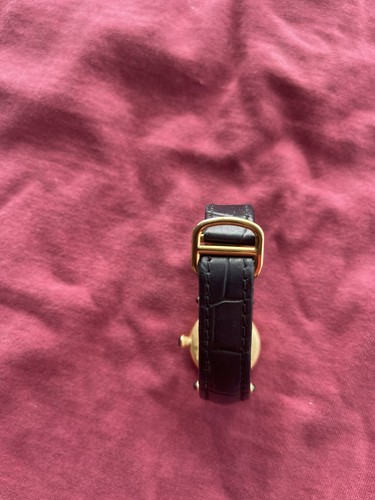 Fibbia chiusura orologio deployment e cinturino in pelle nera per adattarsi a Cartier larghezza 16 mm. - Foto 3 di 6