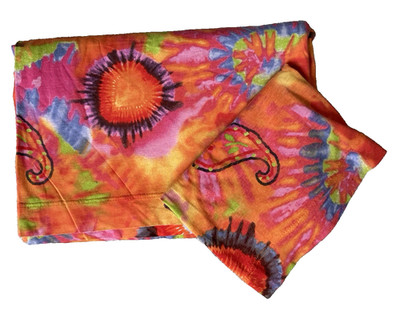 Joe Boxer Very Groovy Paisley Tie Dye Bed Pajamas _ Twin Sheet & Pillowcase Set