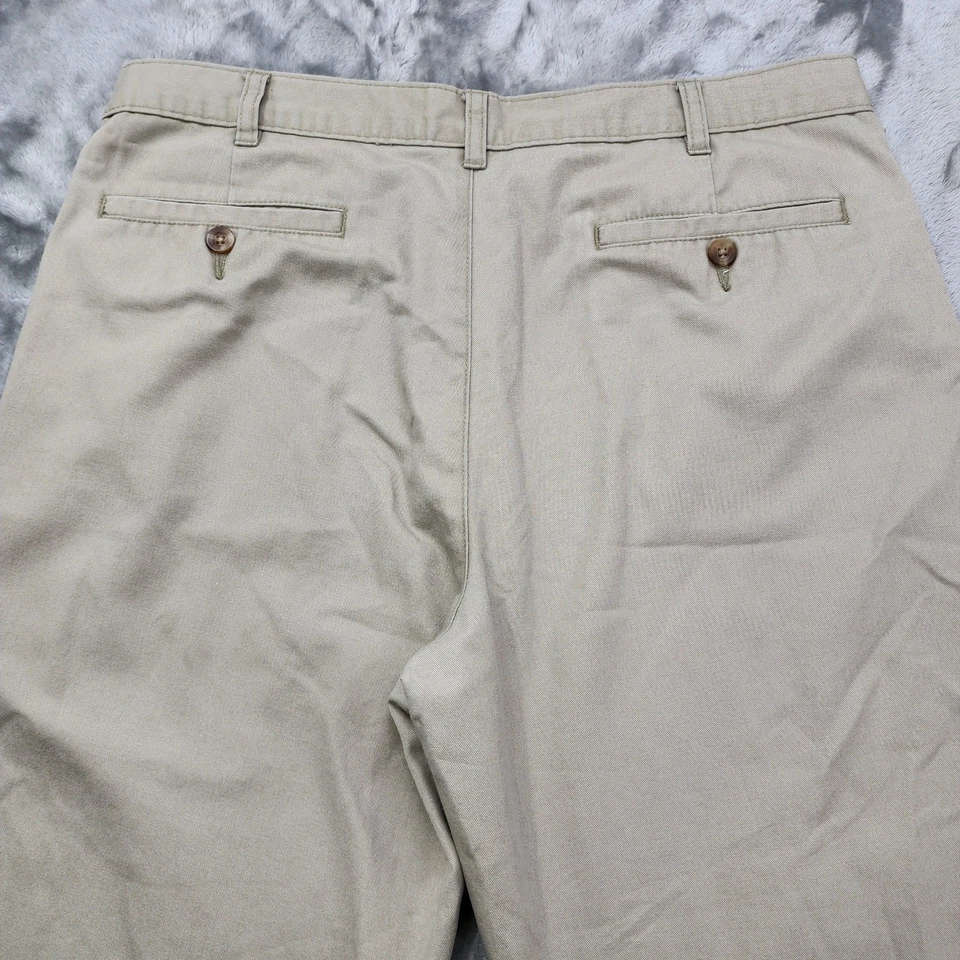 George Pants Mens 34X28* Tan Khaki Chino Straight Cotton Casual Office Preppy - Image 4 of 4