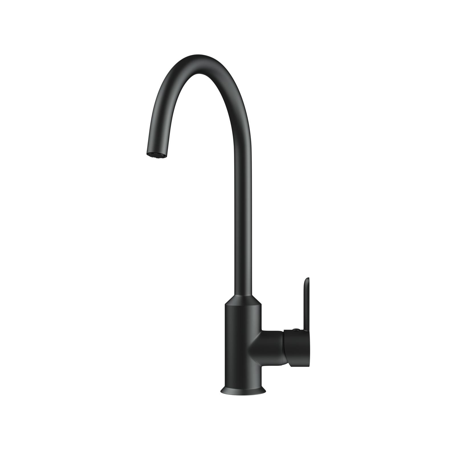 Liquida ENT23MB Matt Black PVD Single Lever Swivel Spout Kitchen Mixer Tap