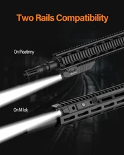 TOUGHSOUL Tactical Flashlight 1450 Lumen Picatinny Rail MLOK Mounted with Moment