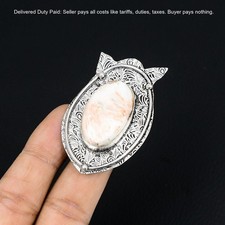 Valentines Sale Natural Scolecite Boho Statement Elegant Ring Jewelry 925 Silver