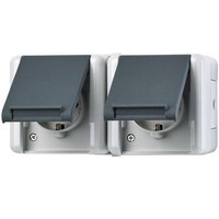 Jung SCHUKO-Steckdose 2-Fach 8220 W Steckdosen 8220W SCHUKO-Steckdose