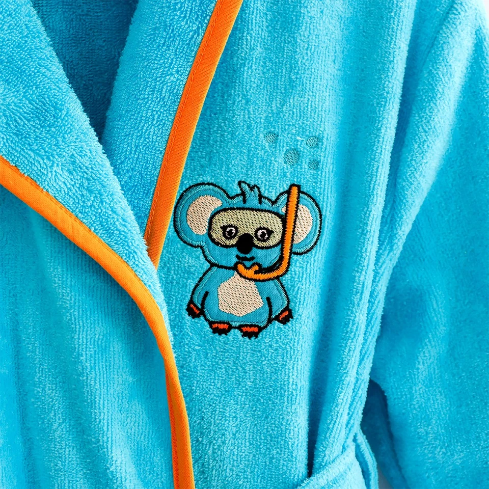 Milk&Moo Bata Infantil "Cool Koala" 100% Algodón, Ultra Suave y Absorbente con Foto 3 de 4