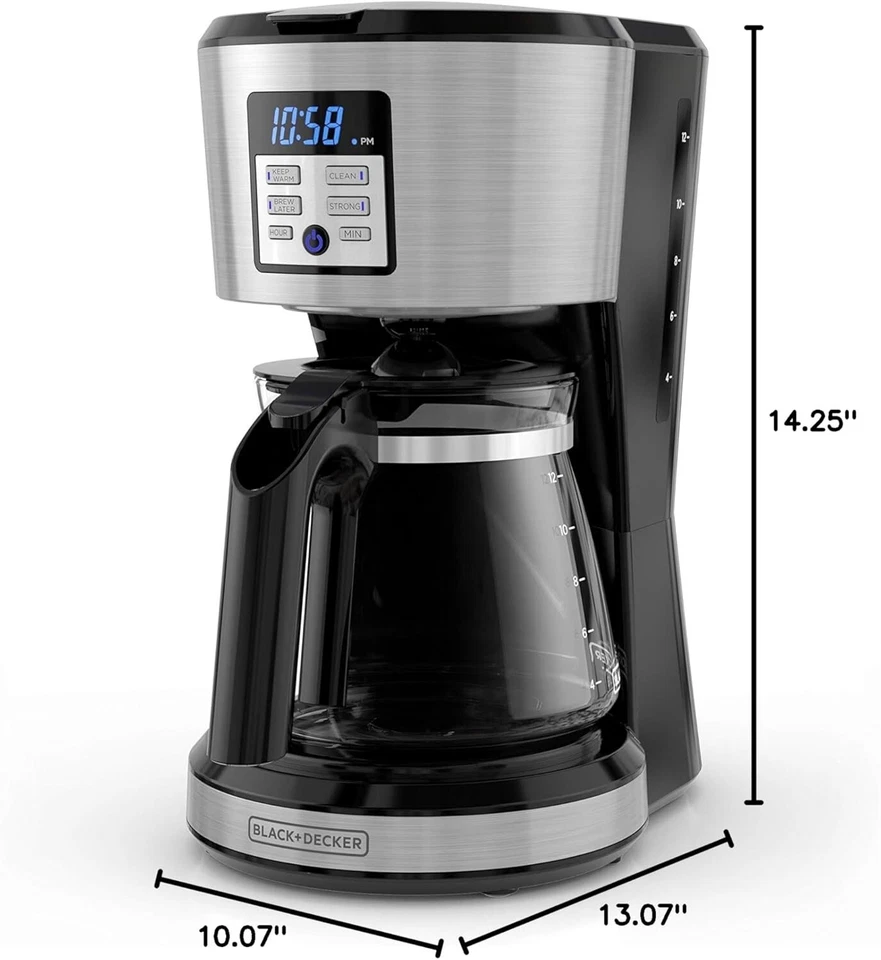 Programmable 12-Cup Coffee Maker Exclusive Vortex Technology Coffeemaker, Silver - Image 4 of 4
