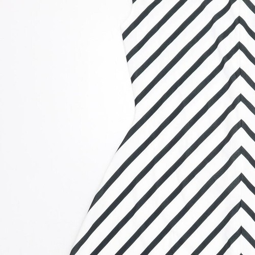 Mexx Womens White Chevron Polyester Blend A-Line Size 10 - Picture 7 of 10