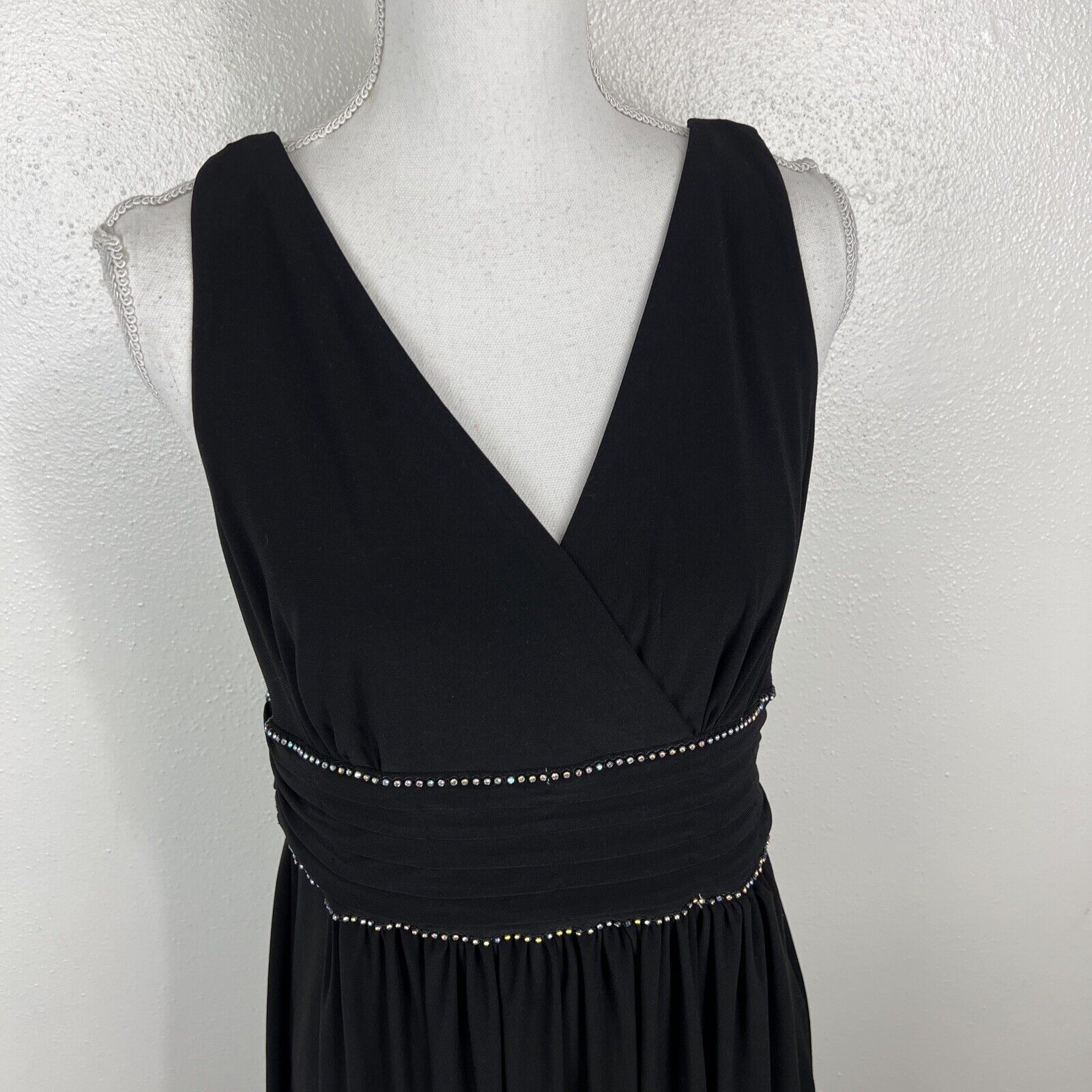 Scarlett Gown Women 12 Black Silver Beaded Dress … - image 6
