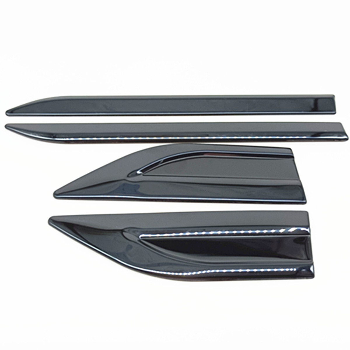 3D Sport Car Side Fender Vents Air Wing Trim Accessories Black Stainless Steel