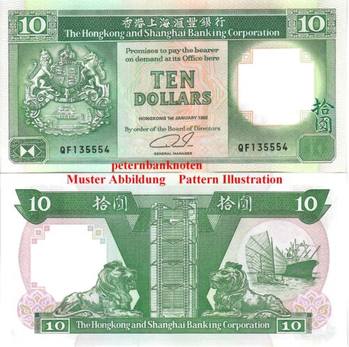 Hongkong / Hong Kong 10 Dollars 1992 Unc.  6300# Kassenfrisch.. - Bild 1 von 1