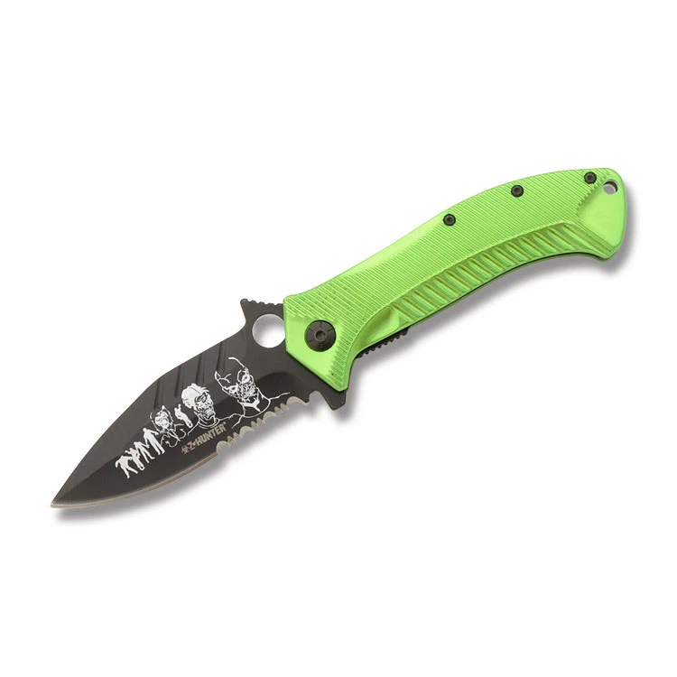 Navaja de Bolsillo Zombie Asistida por Resorte con Mango de Aluminio Logo Zombie Tesoro - ZB Foto 4 de 4