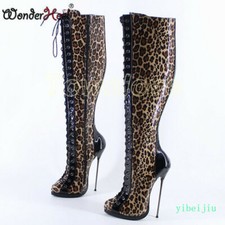 Women's Dance Metal Heel Stage Party Platform Over Knee High Boots Cosplay Shoes