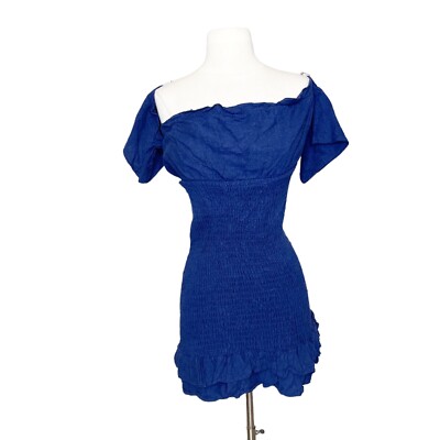 blue smocked mini dress Trip to Barcelona Smocked Mini Dress in Sky Blue Curves