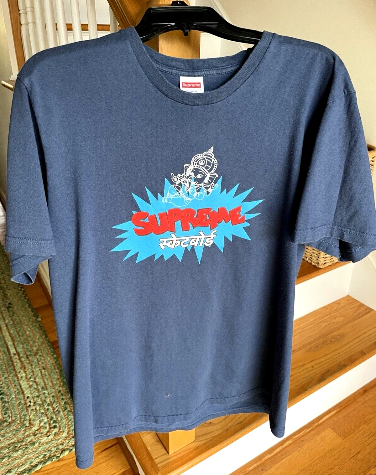 T shirt bleu Supreme Ganesh taille L fabriqué aux USA