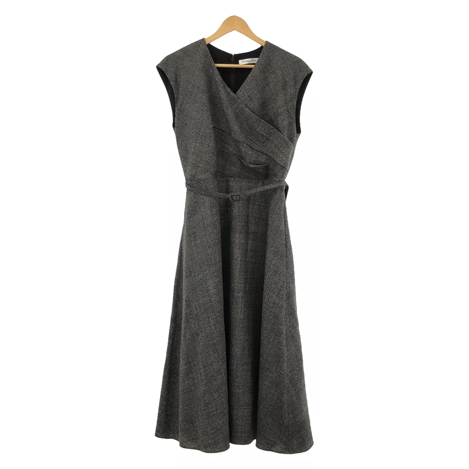 Robe Dior une pièce laine soie grise occasion femme taille 44