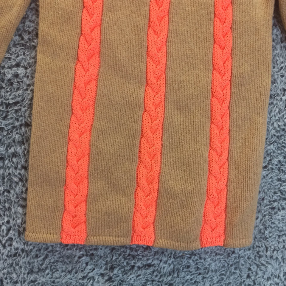 Joe Fresh 女式羊羔毛毛衣 XSmall 棕色橙色套衫针织圆领 — 第 4/4 张图片