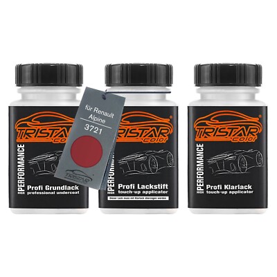 Autolack Lackstift Set für Renault Alpine 3721 Rouge Corail Metallic 3 x 50ml