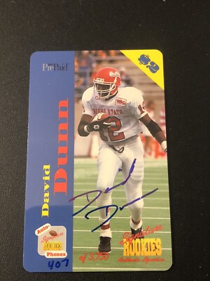 1995 Signature Rookies Auto-Phonex $2 Phone Cards /3750 David Dunn #24 Auto