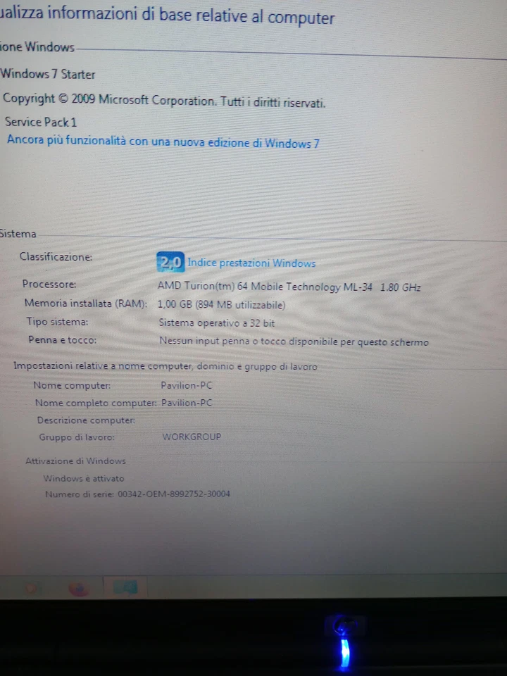 Notebook HP Pavilion dv5000 1GB 80GB Win 7 - Bild 2 von 4