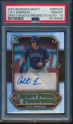 PSA 10 COLT EMERSON AUTO 2023 Bowman Chrome Draft Picks REFRACTOR 
