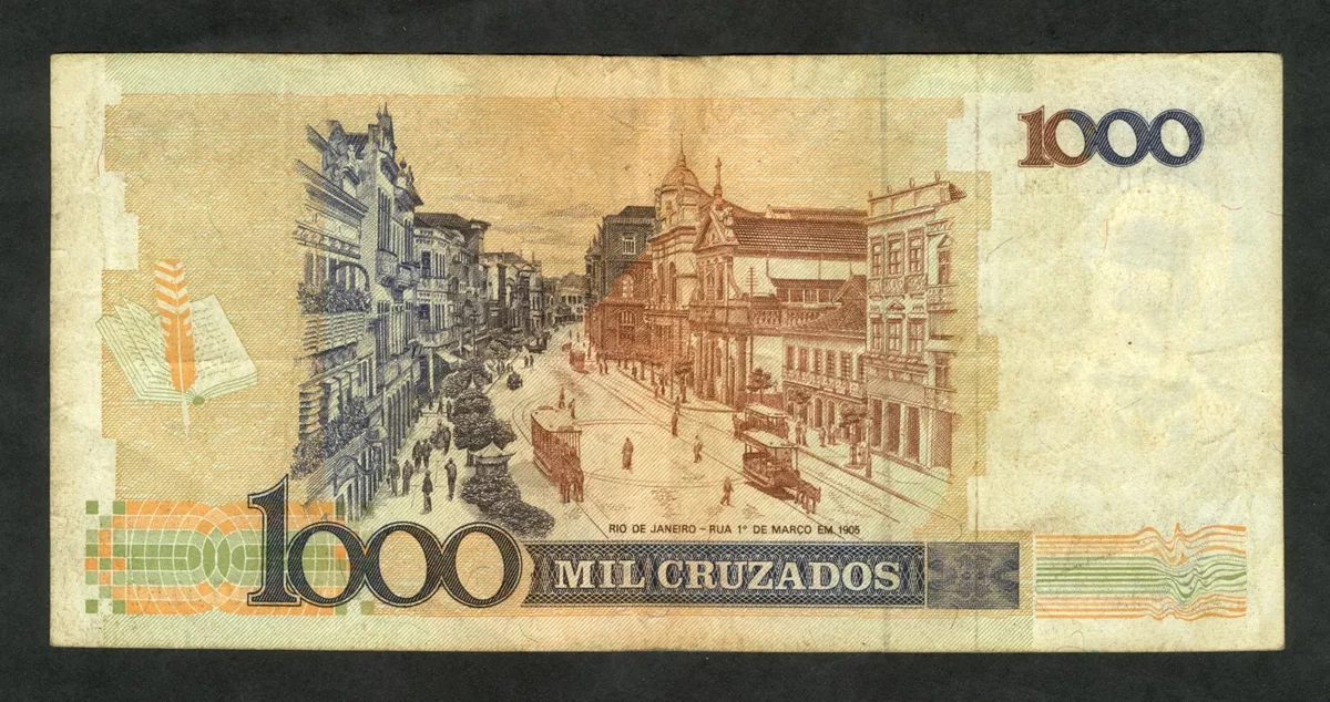 BRAZIL-BANCO CENTRAL DO BRASIL 1,000 MIL CRUZADOS *0160A PAPER MONEY