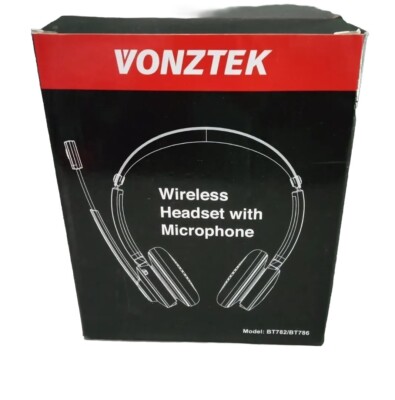 Vonztek BT782 BT786 Wireless Headset Taupe With Noise Cancelling Microphone