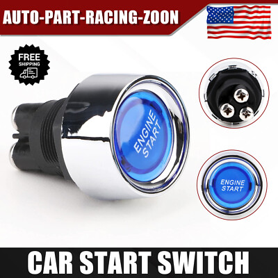 Start Switch DC 12V 50a Starter Ignition Switches ON-Off Momentary Switch Blue