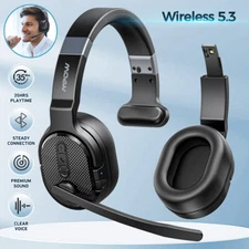 Mpow Office Trucker Bluetooth Headset Single/Dual Ear Wireless Headphones & Mute