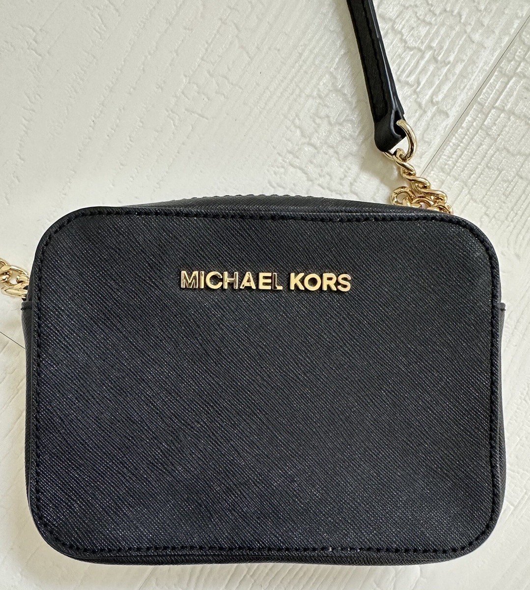 Michael Kors Mini Black /Gold Furniture Crossbody Bag (Used, Good