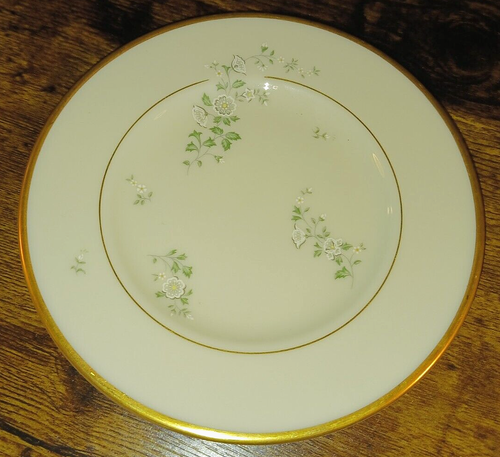 3PC Lenox Summer Breeze Set Dinner Salad Bread Plates Gray White Flowers Gold EX - Picture 10 of 13