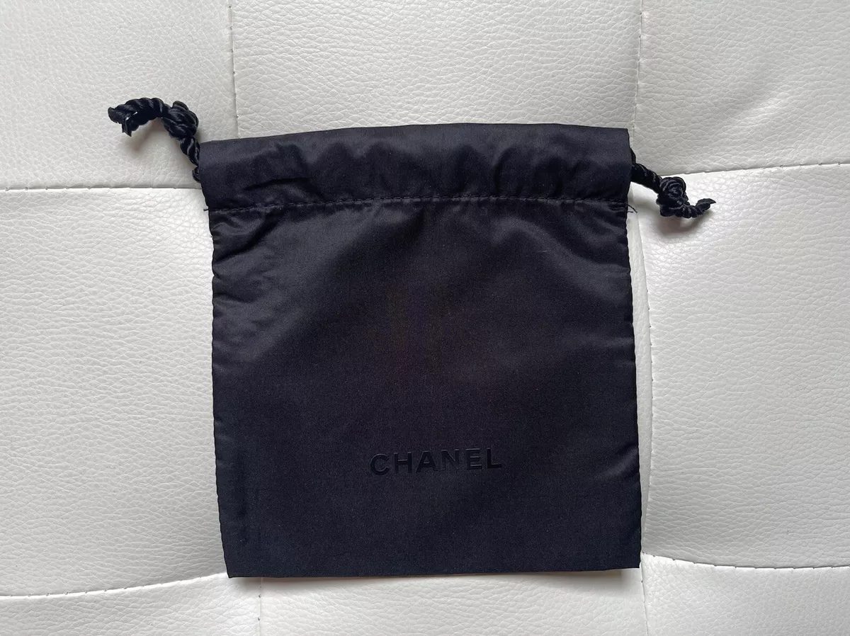 Chanel Black Satin Drawstring Dust Bag Small Size