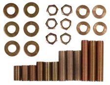28 Pc Lamp Repair Hardware Asst, Includes Pipe Nipples, Washers, Lock Nuts