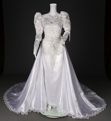 Forever Yours Vintage 80s 90s White Satin & Lace Wedding Dress sz 6 | eBay Forever Yours Vintage 80s 90s White Satin & Lace Wedding Dress sz 6 | eBay