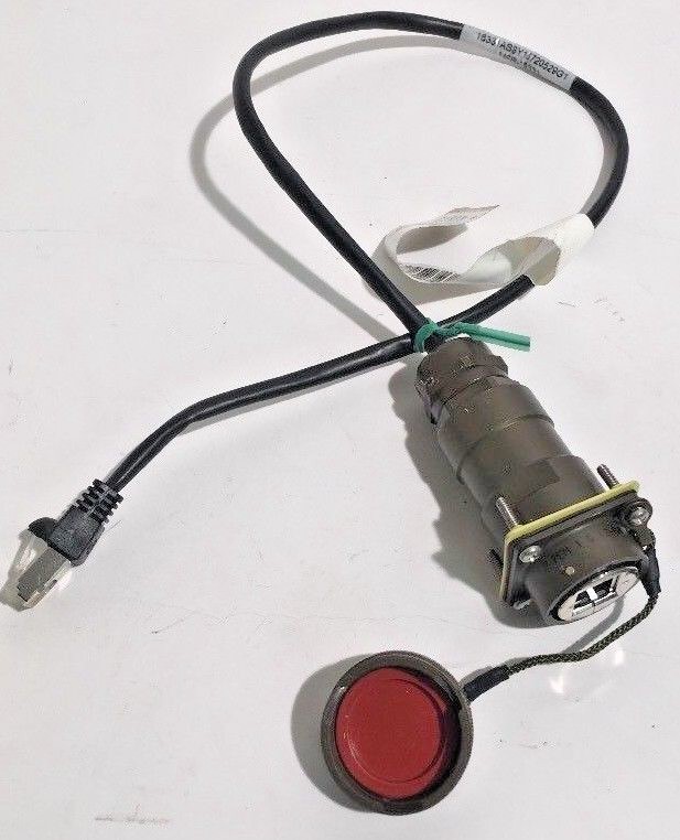 NEW Amphenol RJF2PEM1G Military RJ45 Jack to Modular Connector w/ RFJC2G Cap