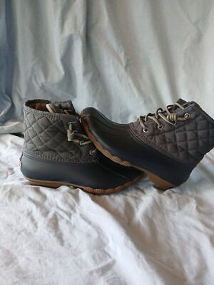 Sperry Womens Puff Duck Boot Size Quilted Casual Boots Gray Boots  STS93027