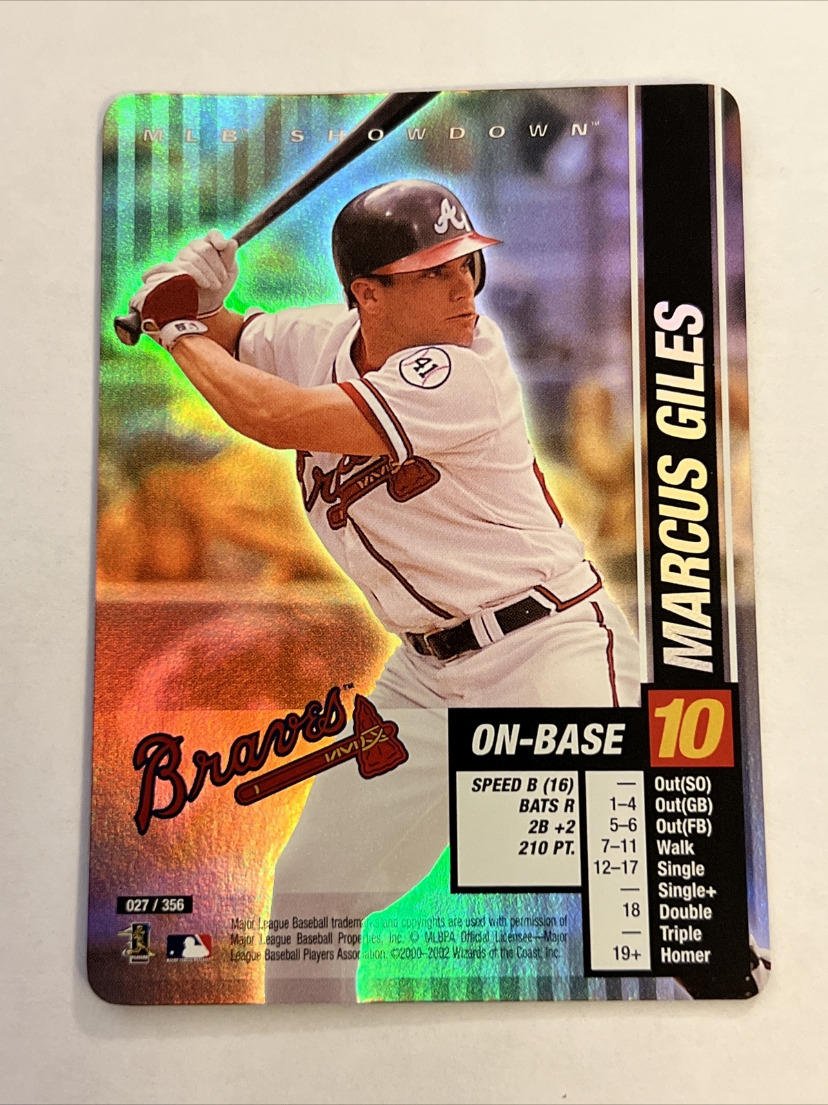 MLB Showdown 2002 Marcus Giles #27 Base Set Foil! VG Condition! Free Shipping!