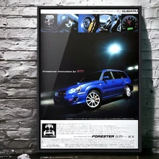 2000s Authentic Ad Poster SUBARU FORESTER Mk2 SG5 SG9, STi Custom headlights