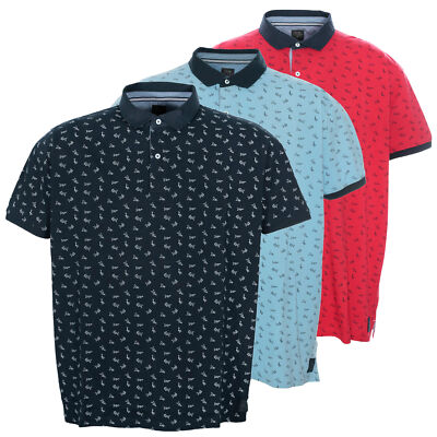 Kitaro Poloshirt Polo Shirt Hemd Herren Kurzarm Baumwolle Blau Rot Plusgröße
