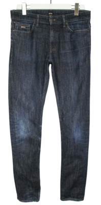 HUGO BOSS Delaware BC-C Herrenjeans W33/L36 Slim Fit Dunkelblau Denim Zip Neu