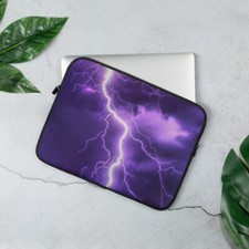 Purple Lightning Storm Laptop Sleeve Case Cover