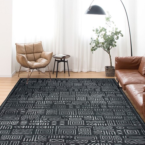 Extra Large Floor Rug/ Amazing Soft Lounges Carpet/ Blue Black Vintage Rug - Picture 26 of 32