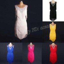 Womens Fringes Latin Dance Dress Rumba Samba Cha Paso Doble Competition Ballroom