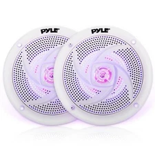 Pyle Waterproof Rated Marine Built-in LED Lights Speakers, 4.0'' Pair PLMRS43WL