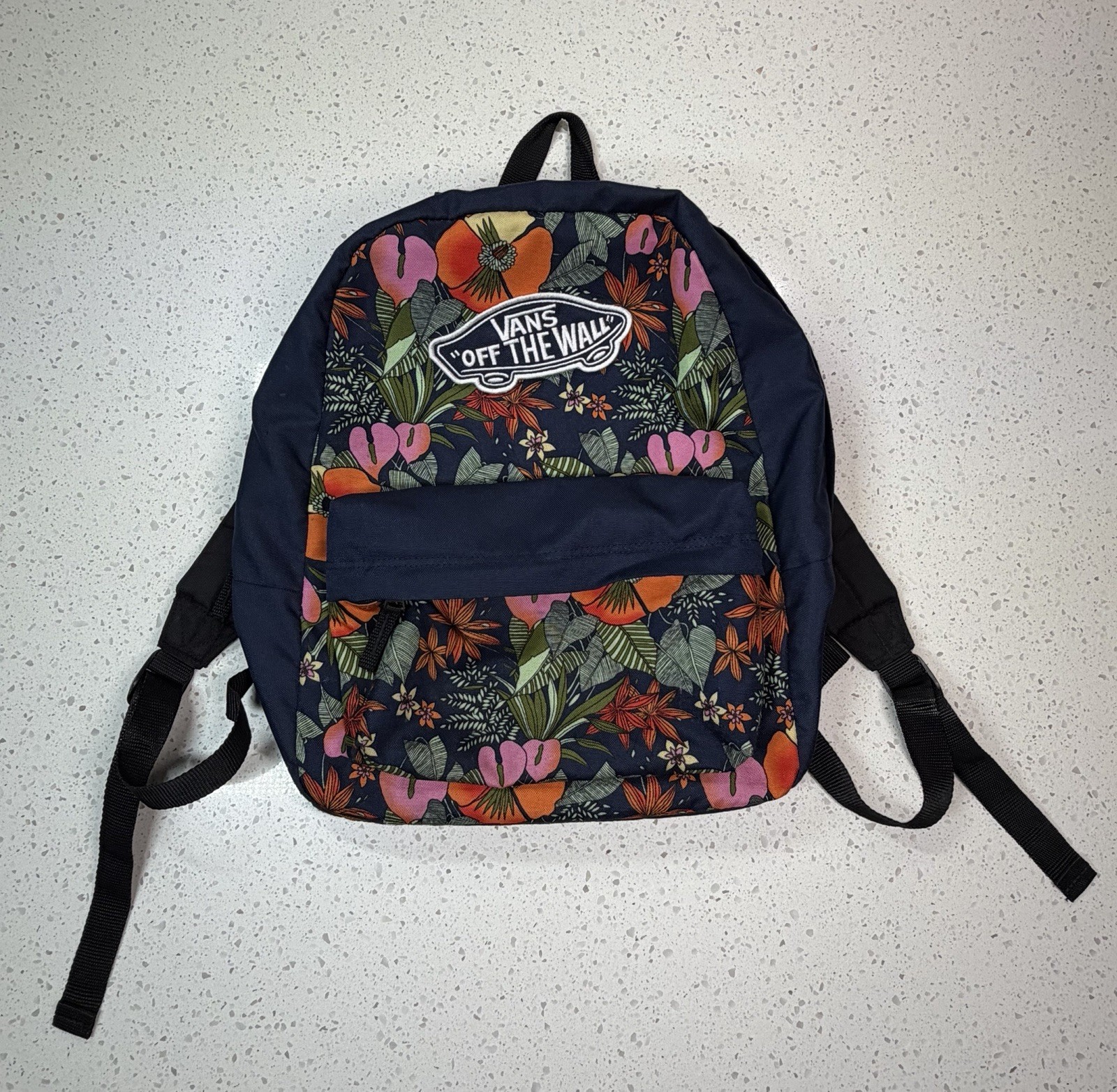 VANS Floral Pattern Navy Backpack Adjustable Stra… - image 1